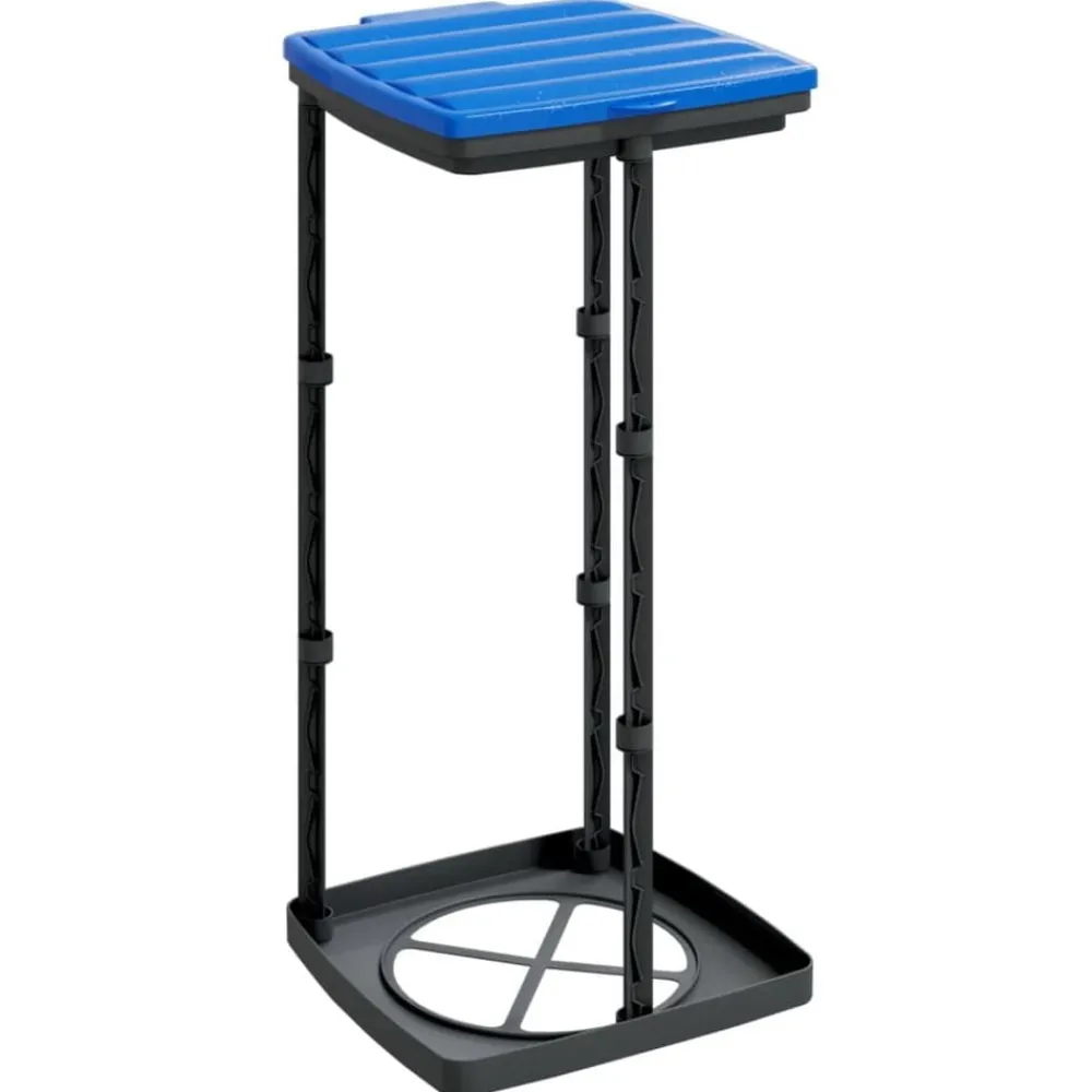 vidaXL Productos Del Hogar-Soportes para bolsas de basura 2 uds PP negro y azul 60 L