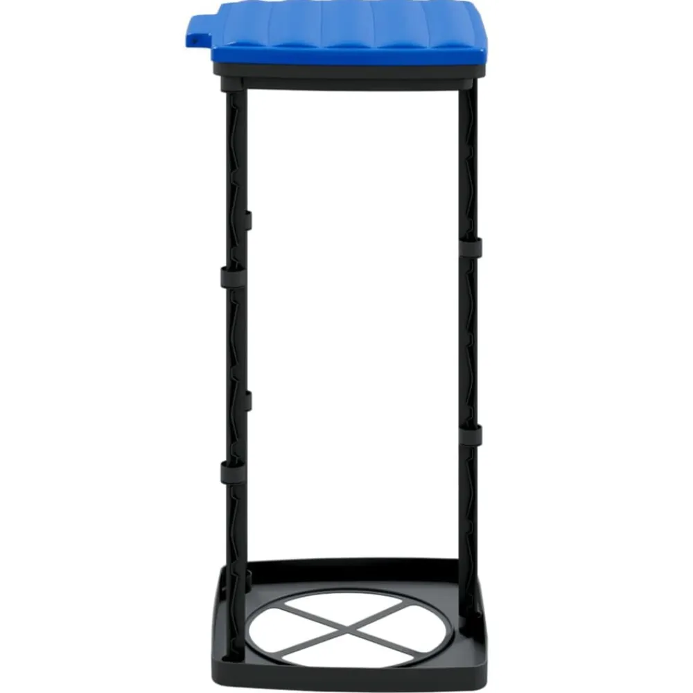 vidaXL Productos Del Hogar-Soportes para bolsas de basura 2 uds PP negro y azul 60 L