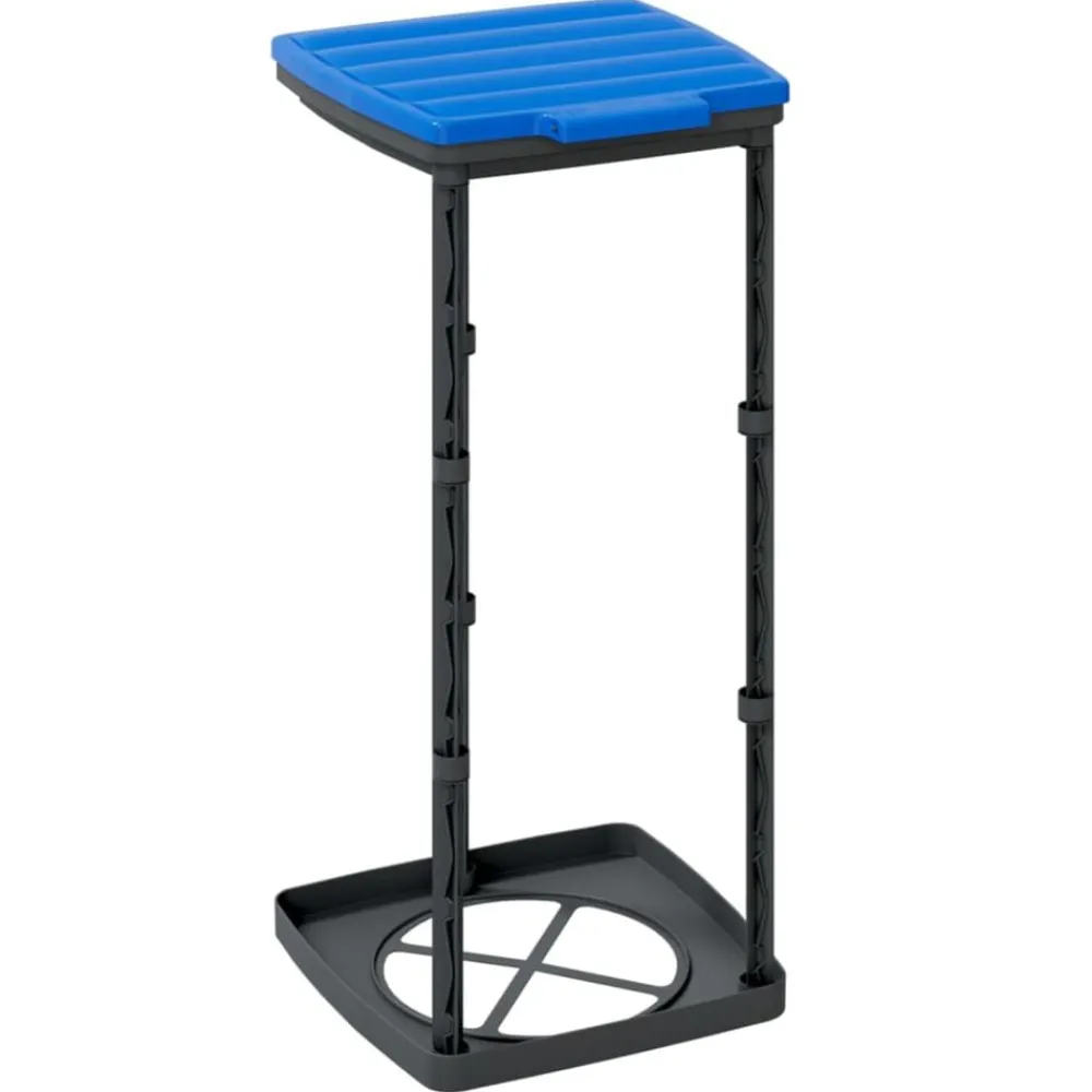 vidaXL Productos Del Hogar-Soportes para bolsas de basura 2 uds PP negro y azul 60 L