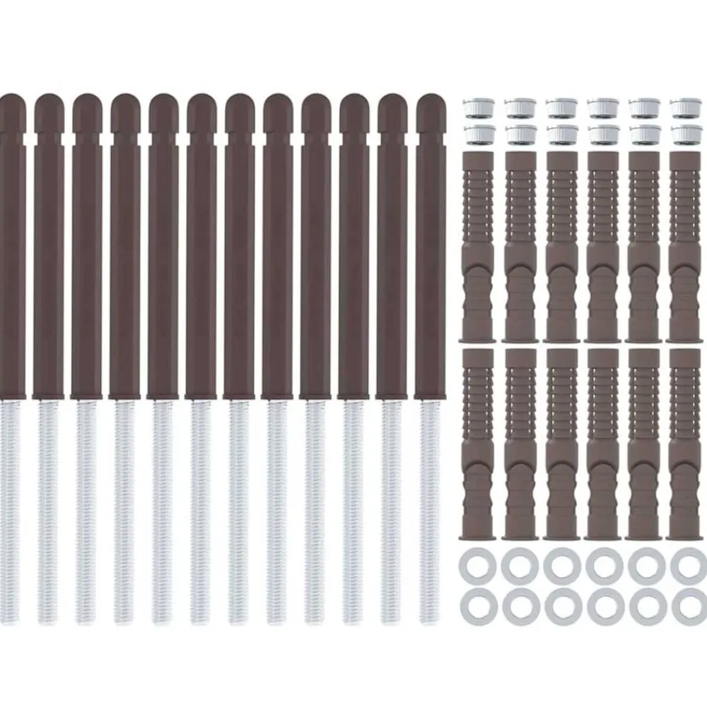 vidaXL Soportes para estantes flotantes 12 pcs Beige Ø10 x 170 mm