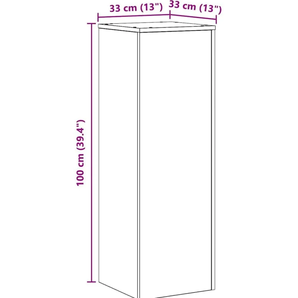 vidaXL Jardín-Soportes para plantas madera de ingeniería 33x33x100 cm