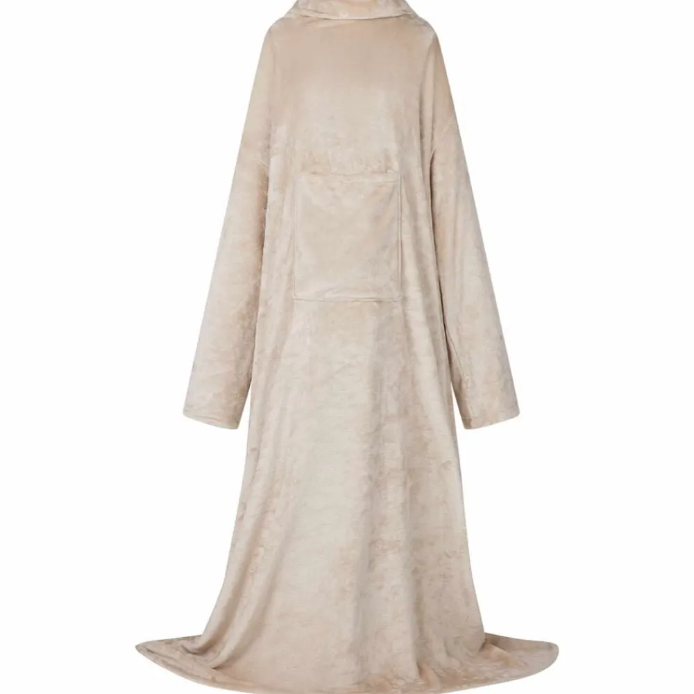 vidaXL Sudadera manta Tamaño F Franela Beige