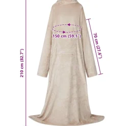 vidaXL Sudadera manta Tamaño F Franela Beige