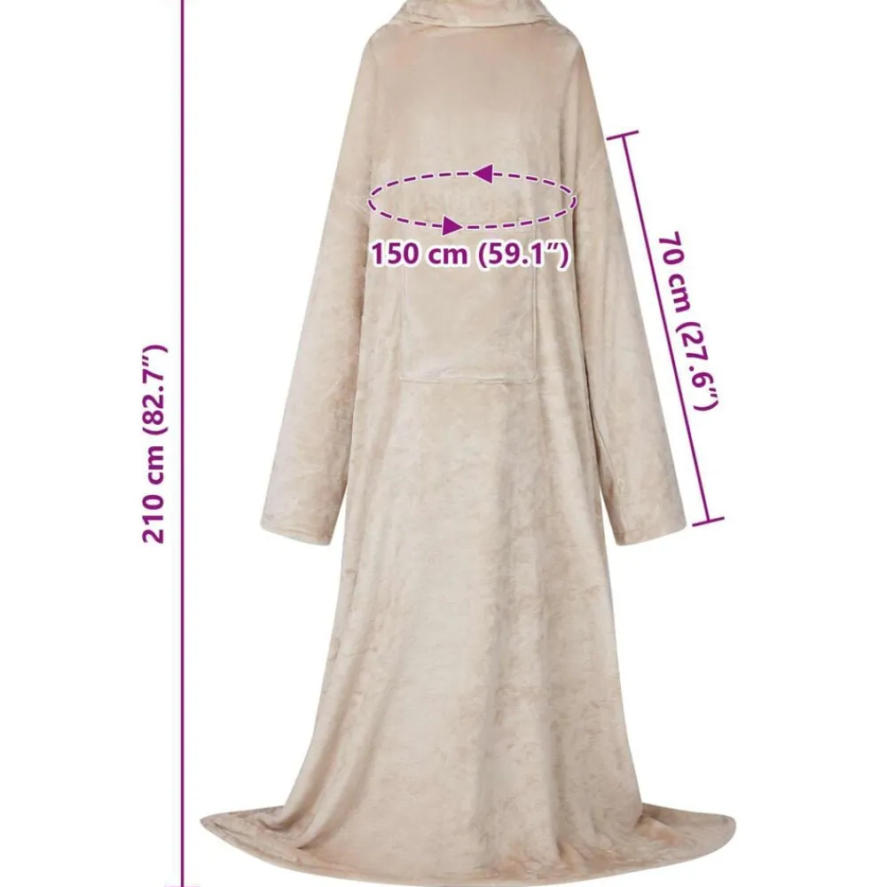 vidaXL Sudadera manta Tamaño F Franela Beige