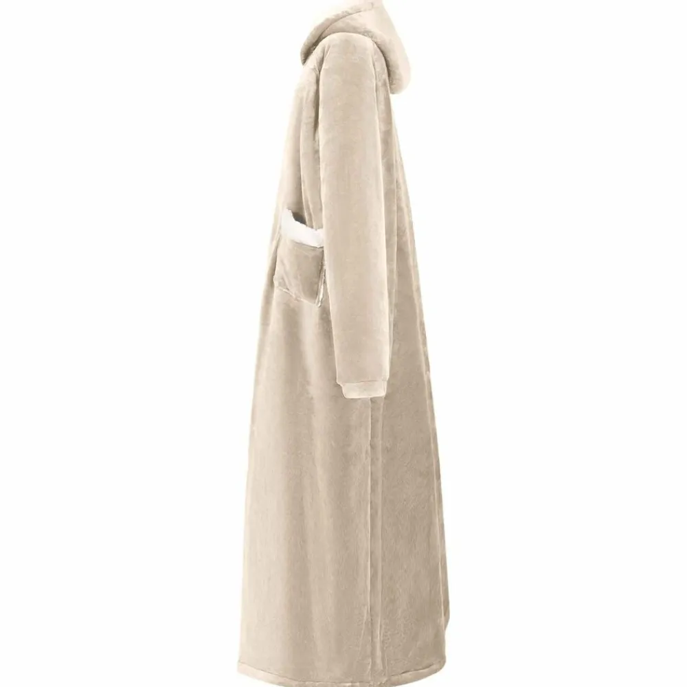 vidaXL Sudadera manta M Forro Polar y Franela Beige Sale
