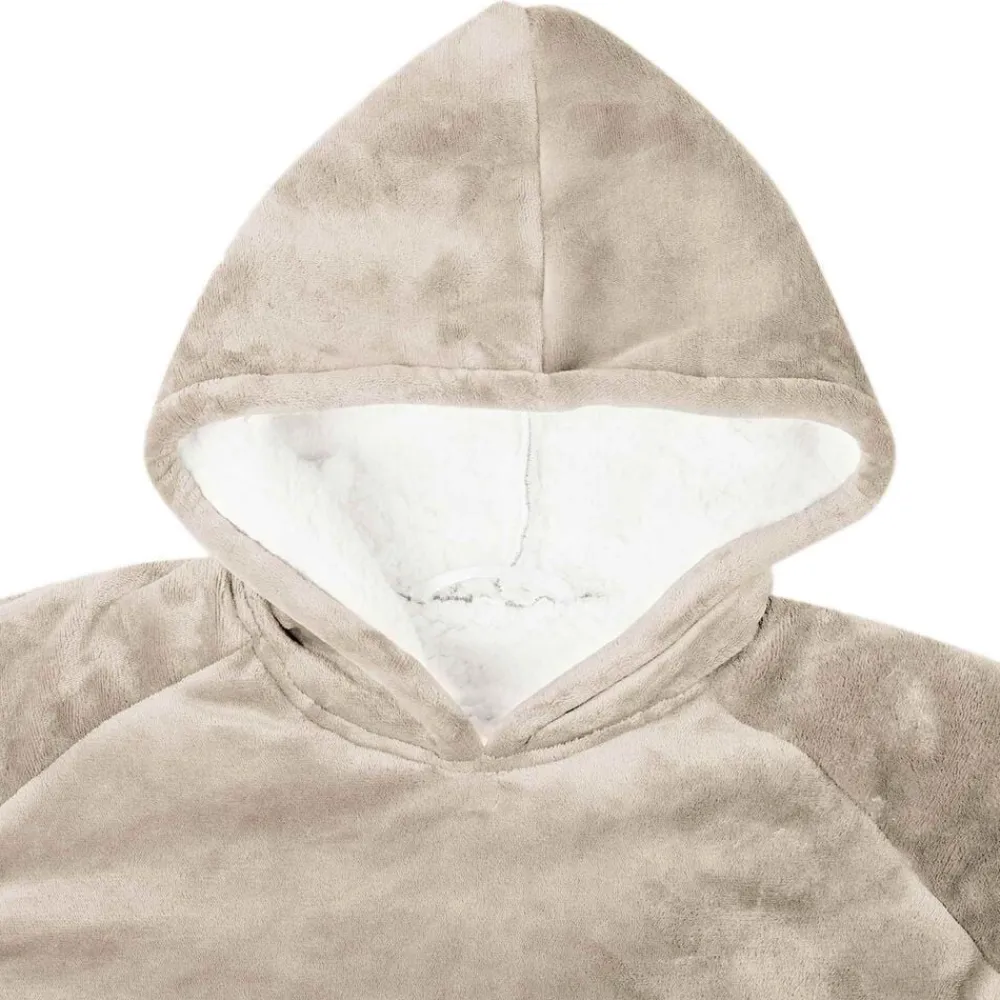 vidaXL Sudadera manta M Forro Polar y Franela Beige Sale