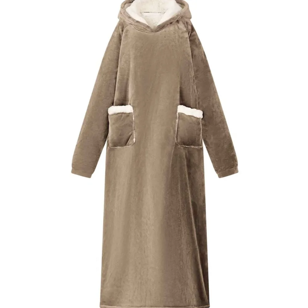 vidaXL Sudadera manta M Forro Polar y Franela Camel Discount