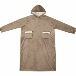vidaXL Sudadera manta M Forro Polar y Franela Camel Discount