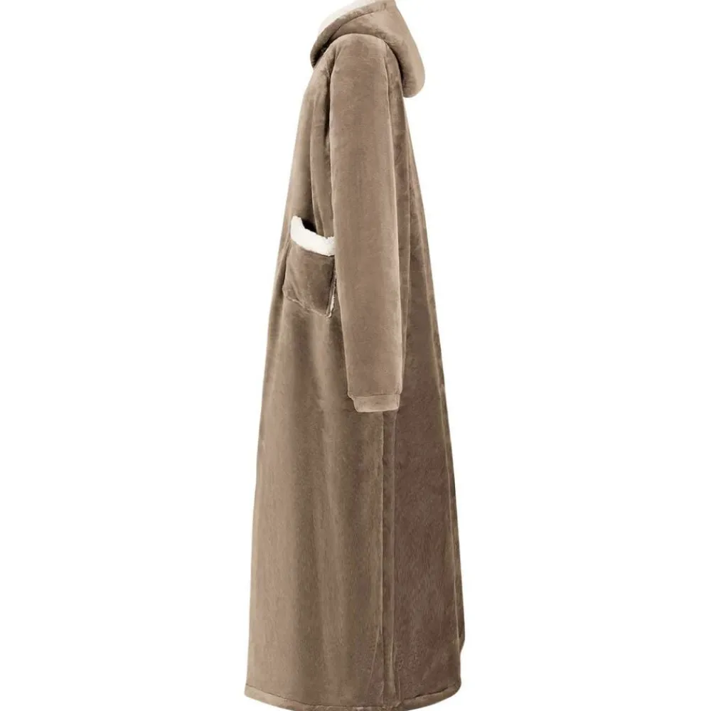vidaXL Sudadera manta M Forro Polar y Franela Camel Discount