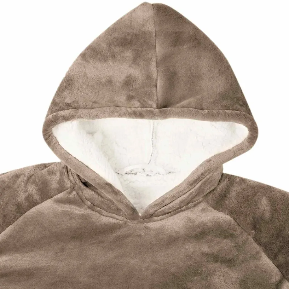 vidaXL Sudadera manta M Forro Polar y Franela Camel Discount
