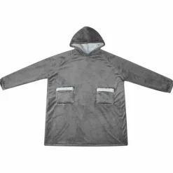 vidaXL Sudadera manta M Forro Polar y Franela Gris oscuro New