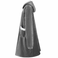 vidaXL Sudadera manta M Forro Polar y Franela Gris oscuro New
