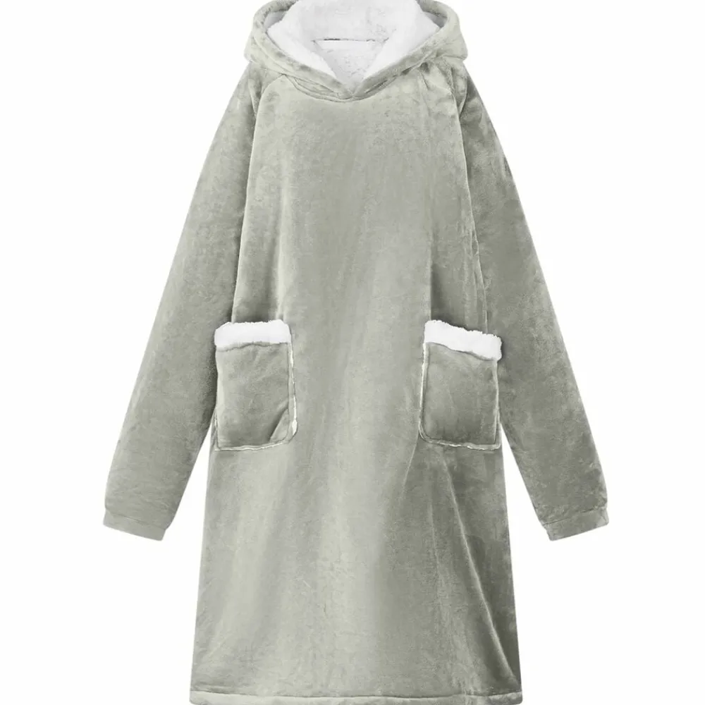 vidaXL Sudadera manta M Forro Polar y Franela Gris New