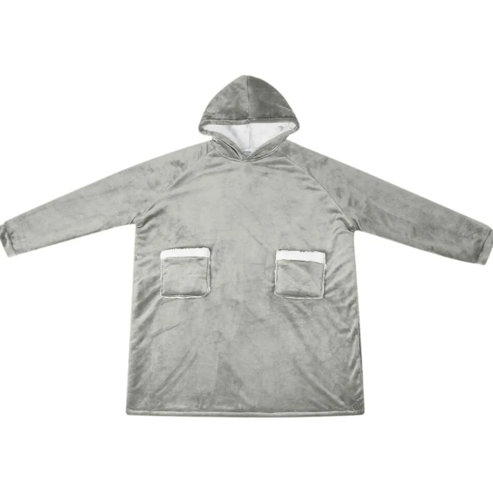 vidaXL Sudadera manta M Forro Polar y Franela Gris New
