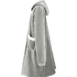 vidaXL Sudadera manta M Forro Polar y Franela Gris New