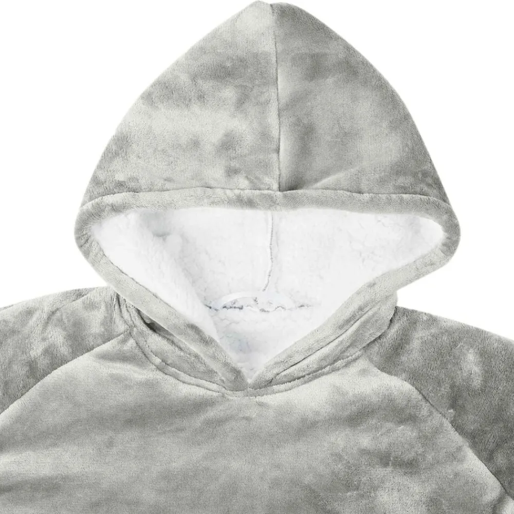 vidaXL Sudadera manta M Forro Polar y Franela Gris New