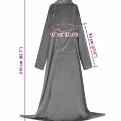 vidaXL Sudadera manta Tamaño F Franela Gris oscuro New
