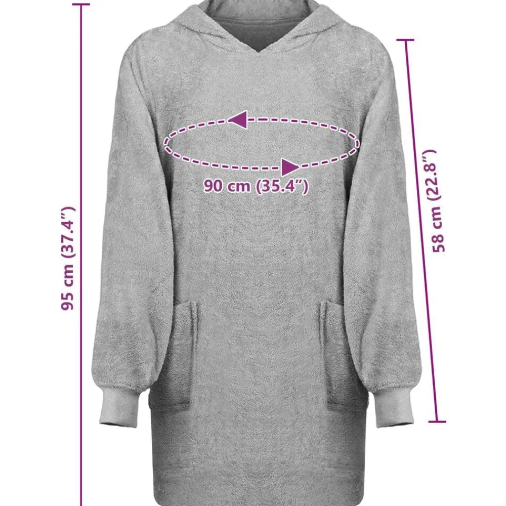 vidaXL Sudadera manta KINN L Algodón Gris Clearance