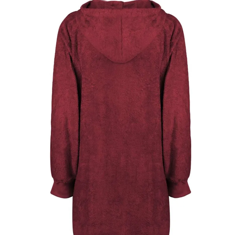 vidaXL Sudadera manta KINN Rojo L Algodón Burdeos Discount