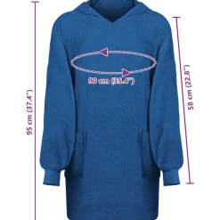 vidaXL Sudadera manta KINN L Algodón Azul marino New