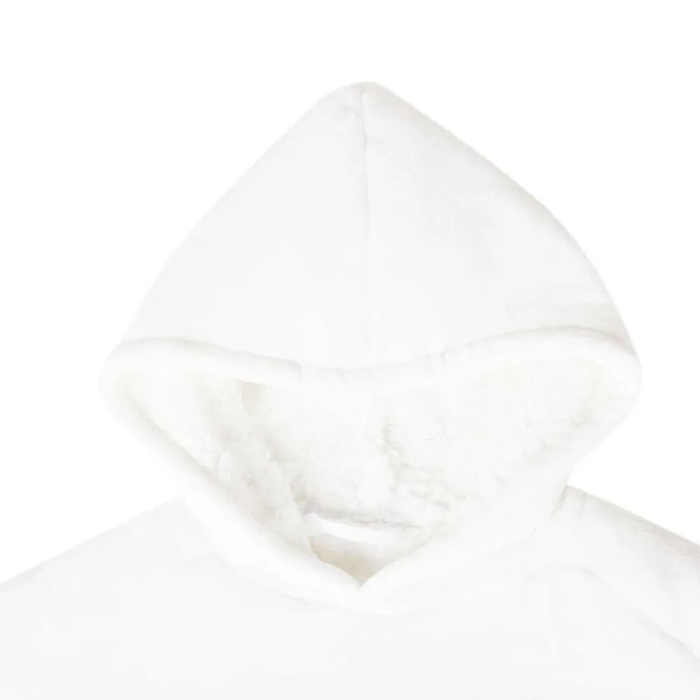 vidaXL Sudadera manta M Forro Polar y Franela White Discount