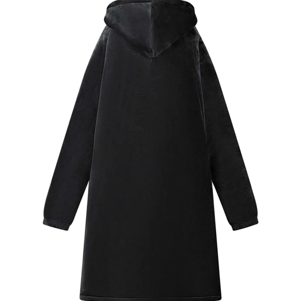 vidaXL Sudadera manta M Forro Polar y Franela Negro Best