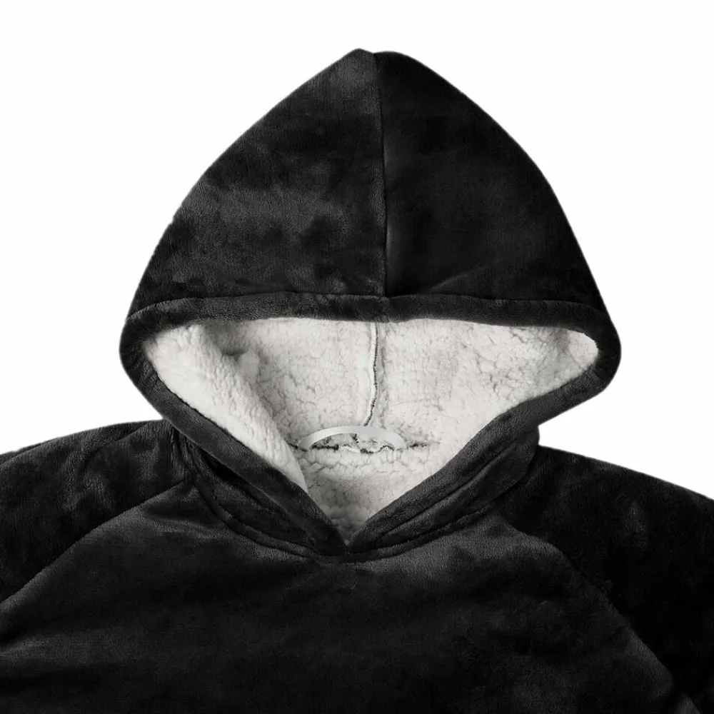 vidaXL Sudadera manta M Forro Polar y Franela Negro Best