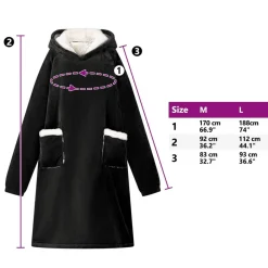 vidaXL Sudadera manta M Forro Polar y Franela Negro Best