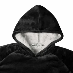 vidaXL Sudadera manta M Forro Polar y Franela Negro Outlet