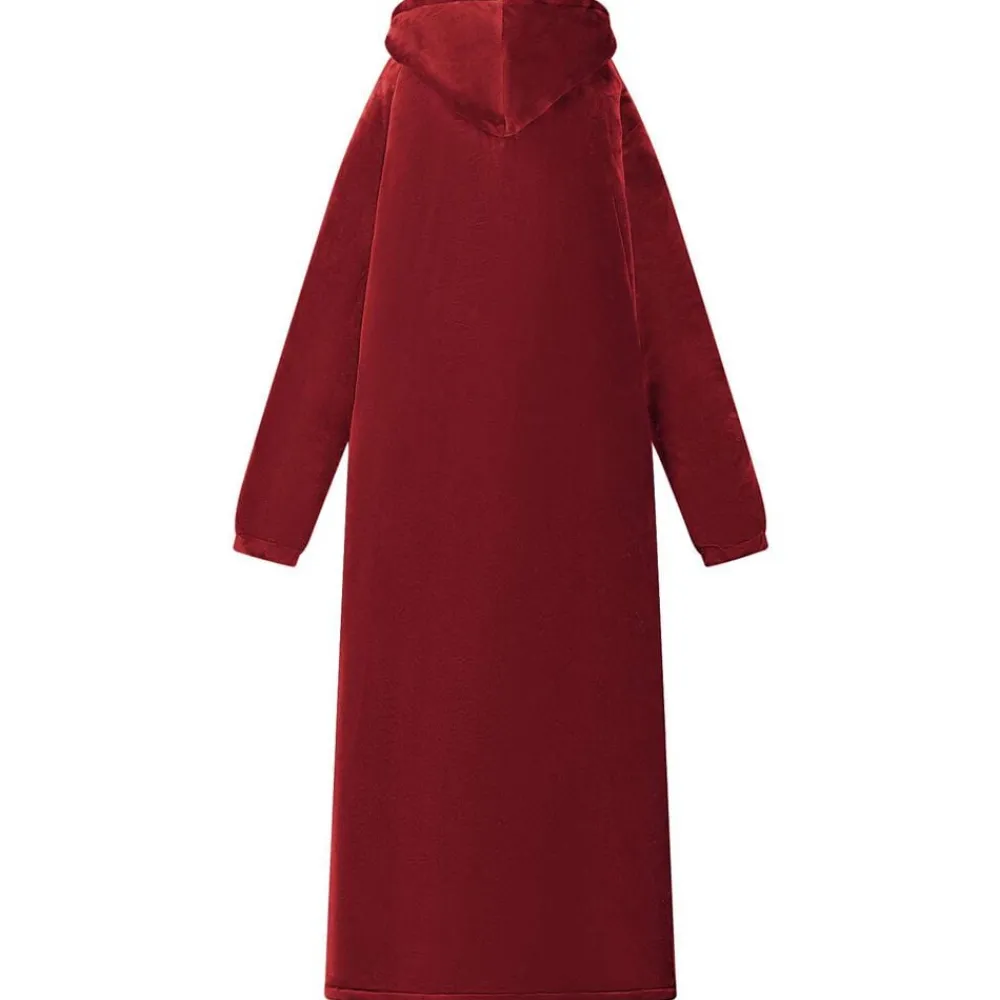 vidaXL Sudadera manta M Forro Polar y Franela Rojo burdeos Discount
