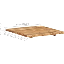 vidaXL Superficie de mesa de madera maciza de acacia 58x(50-60)x2,5 cm Clearance