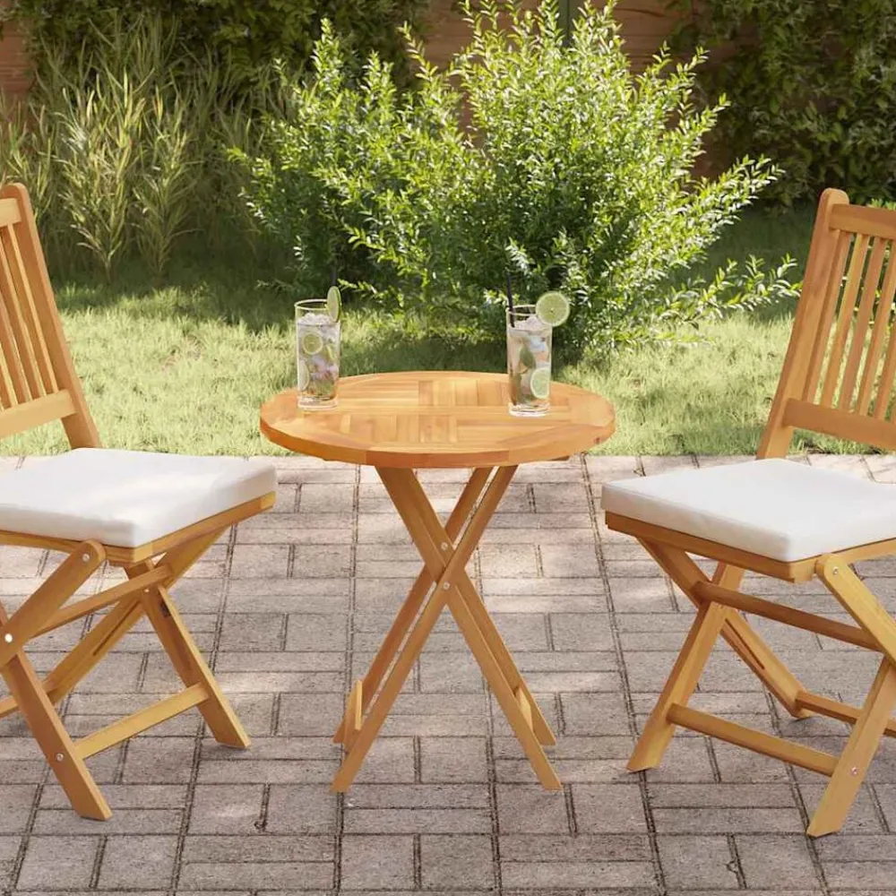 vidaXL Superficie de mesa redonda madera maciza de teca 2,5 cm 60 cm