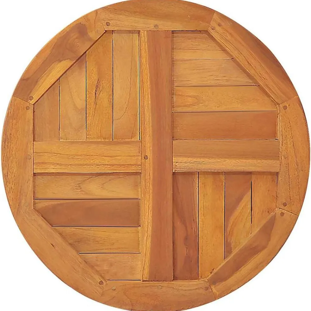 vidaXL Superficie de mesa redonda madera maciza de teca 2,5 cm 60 cm