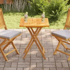 vidaXL Accesorios Para Mesas-Superficie de mesa de madera maciza de teca 60x60x2,5 cm
