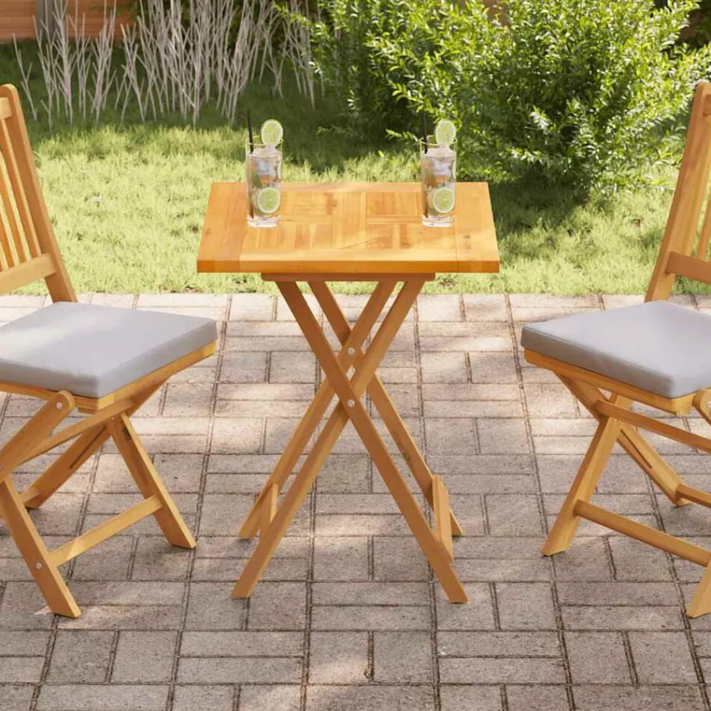 vidaXL Accesorios Para Mesas-Superficie de mesa de madera maciza de teca 60x60x2,5 cm