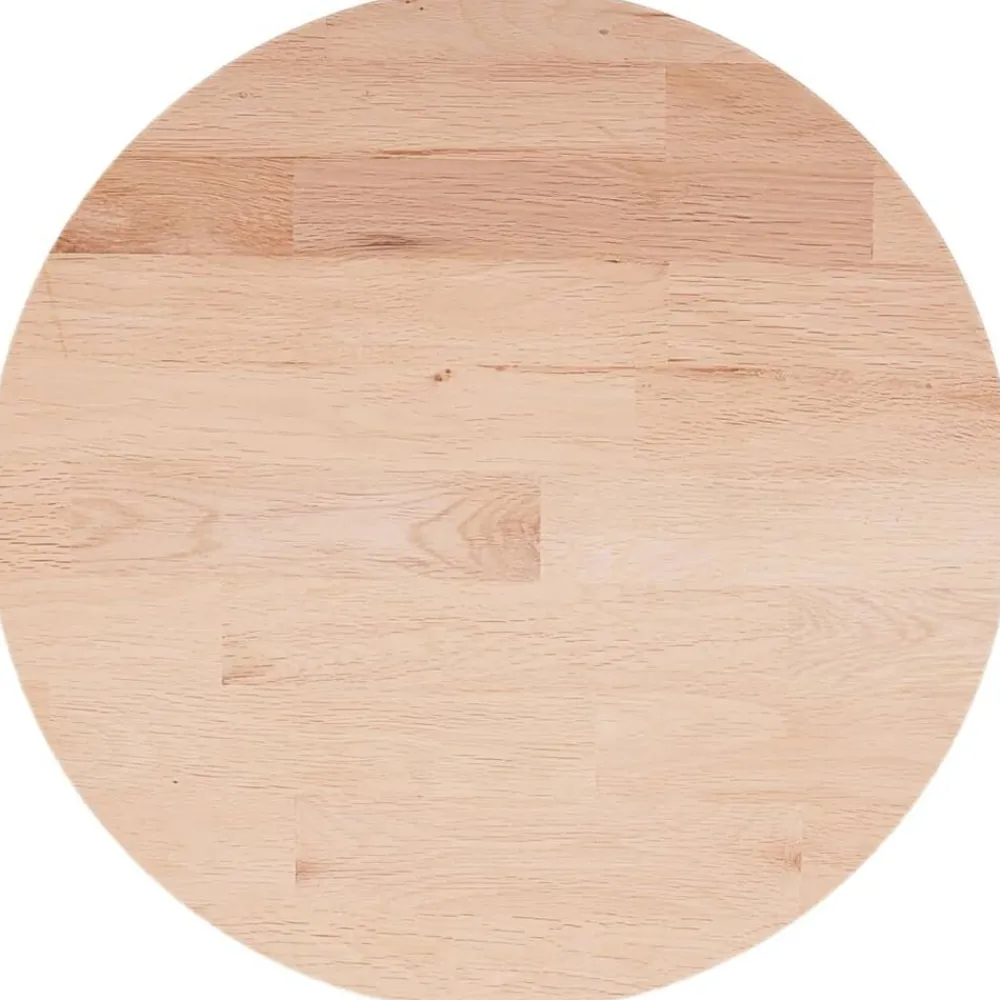 vidaXL Accesorios Para Mesas-Superficie de mesa redonda madera de roble sin tratar Ø30x1,5cm