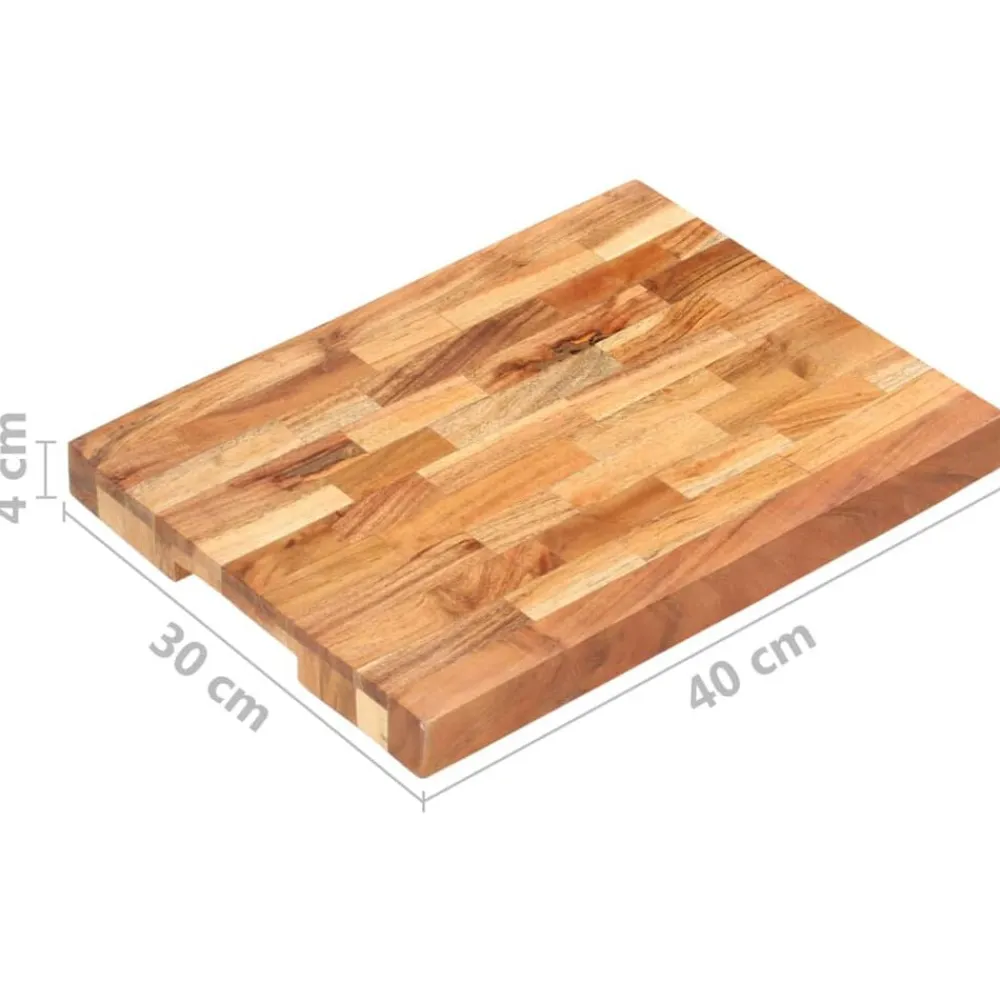vidaXL Cocina Y Comedor-Tabla de cortar de madera maciza de acacia 40x30x4 cm