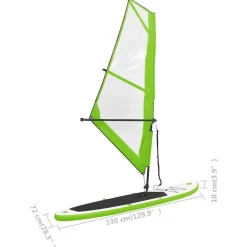 vidaXL Actividades Al Aire Libre-Tabla de paddle surf inflable con vela y blanca