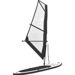 vidaXL Tabla de paddle surf inflable con vela y blanco Negro Hot