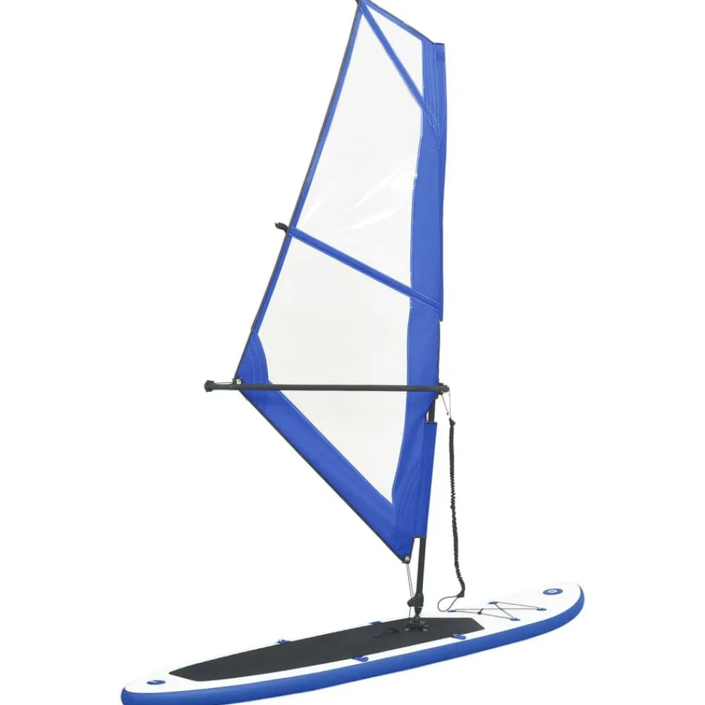 vidaXL Tabla de paddle surf inflable con vela y blanca Azul Online