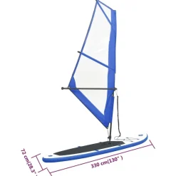 vidaXL Tabla de paddle surf inflable con vela y blanca Azul Online