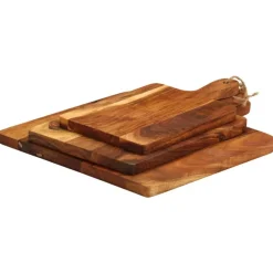 vidaXL Cocina Y Comedor-Tablas de cortar 3 piezas madera maciza de acacia