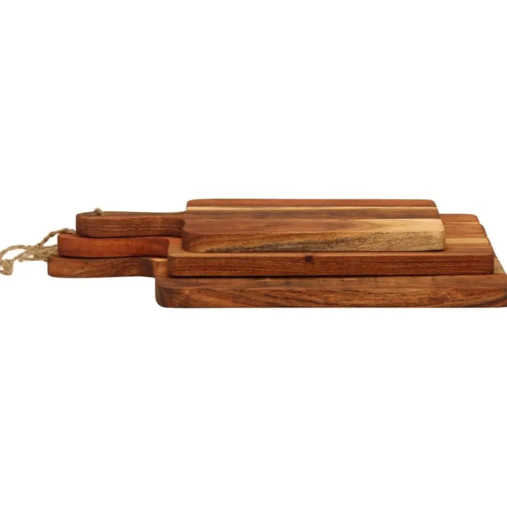 vidaXL Cocina Y Comedor-Tablas de cortar 3 piezas madera maciza de acacia