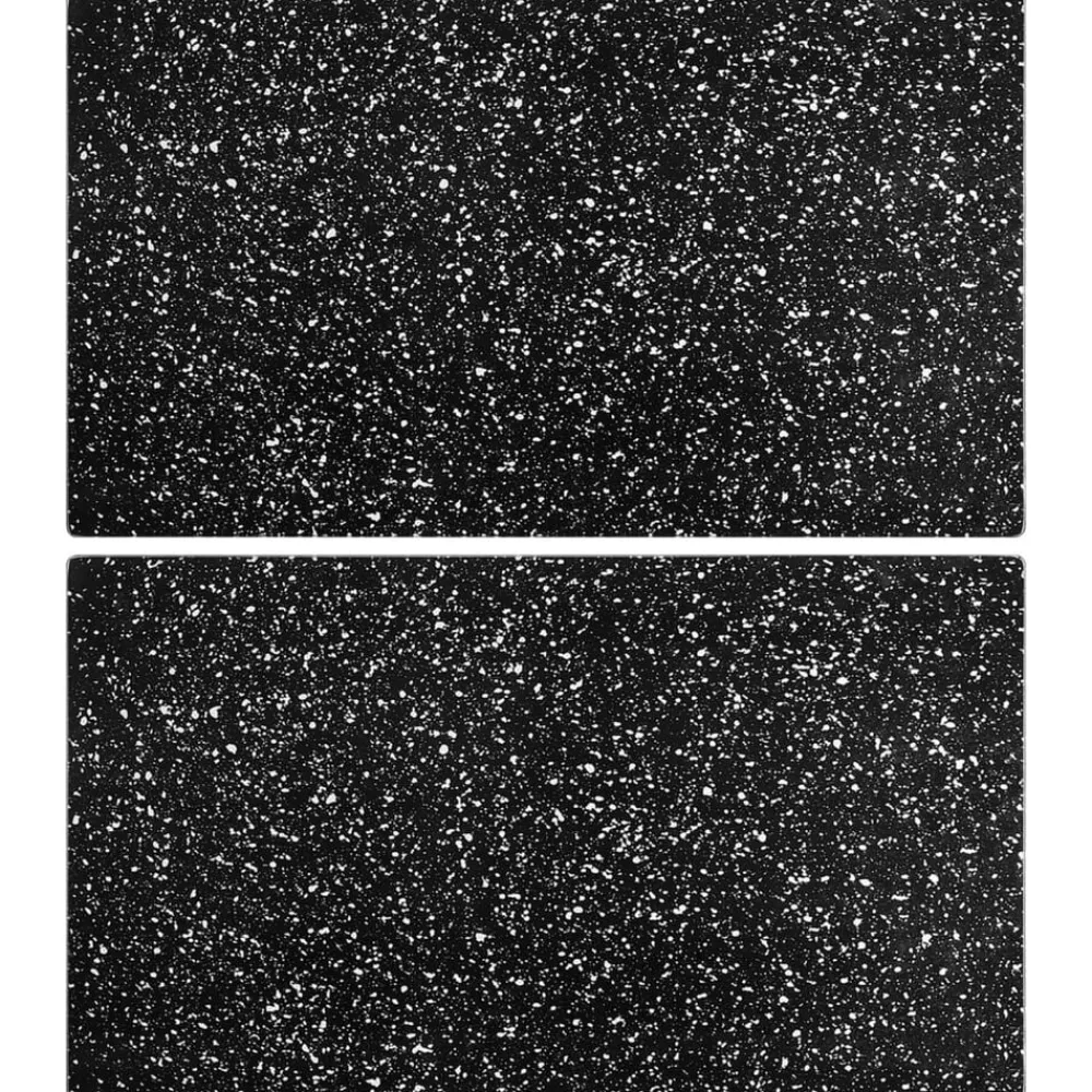 vidaXL Tablas de cortar 2 uds patrón de granito vidrio templado Negro Sale