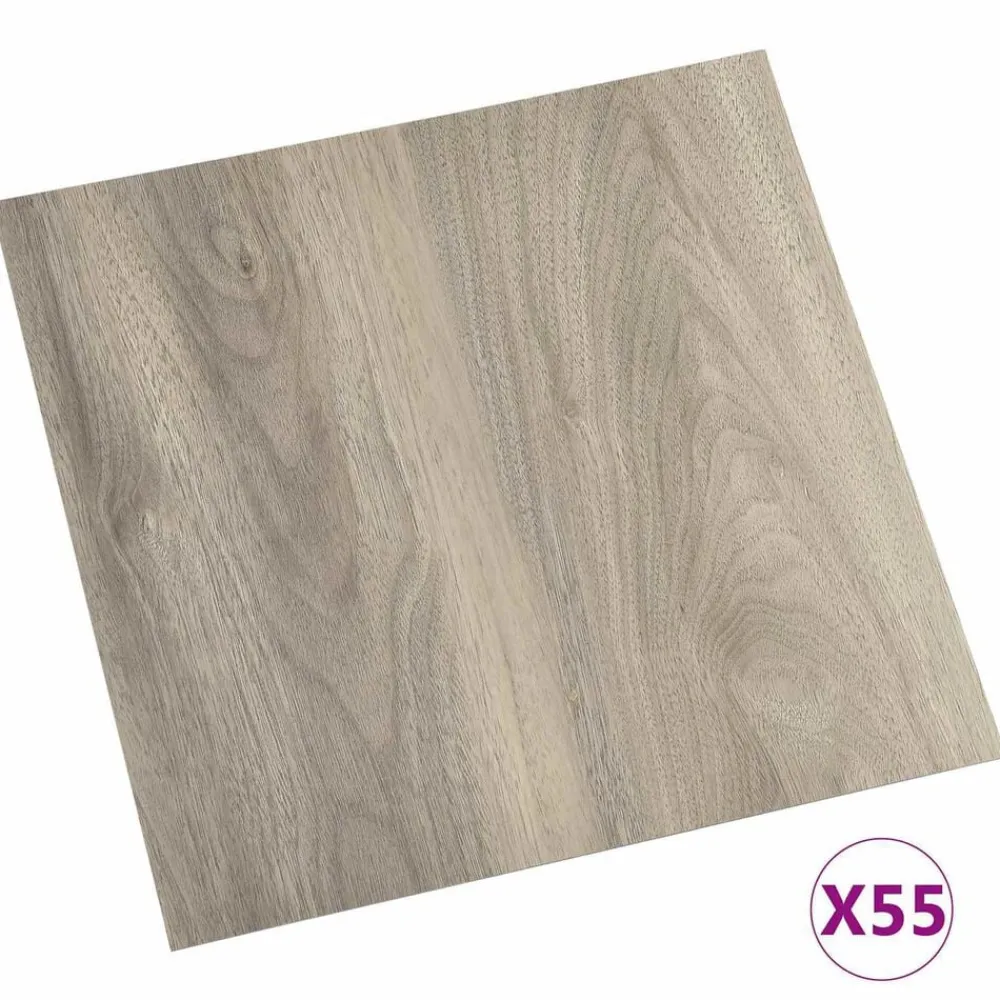 vidaXL Materiales De Construcción-Tablas de Suelo 55 pcs Taupé 5,11 m² PVC
