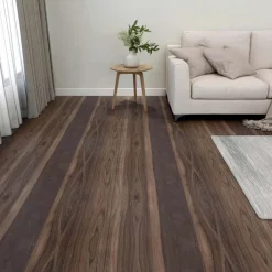 vidaXL Materiales De Construcción-Tablas de Suelo 55 pcs Marrón Oscuro 5,11 m² PVC