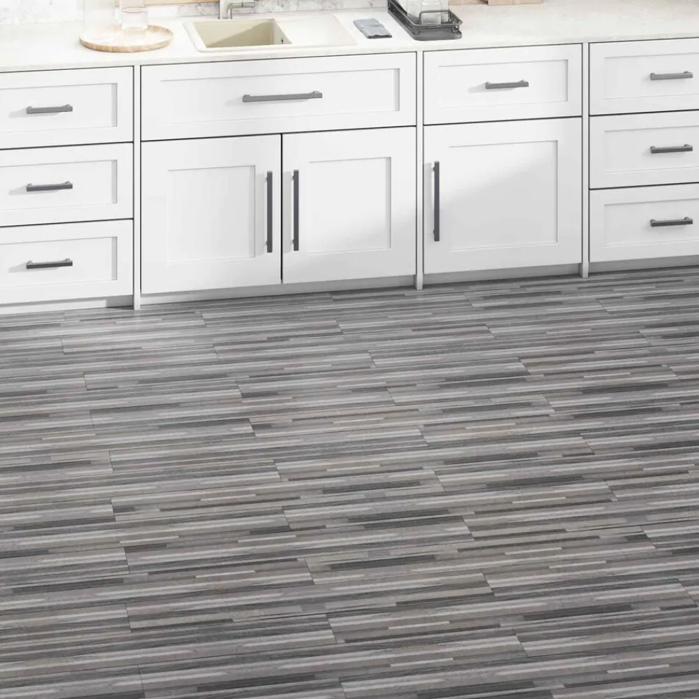 vidaXL Tablas de Suelo 36 pcs Rayado Gris 5,02 m² PVC Gris a rayas Best