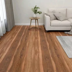 vidaXL Materiales De Construcción-Tablas de Suelo 55 pcs Marrón 5,11 m² PVC