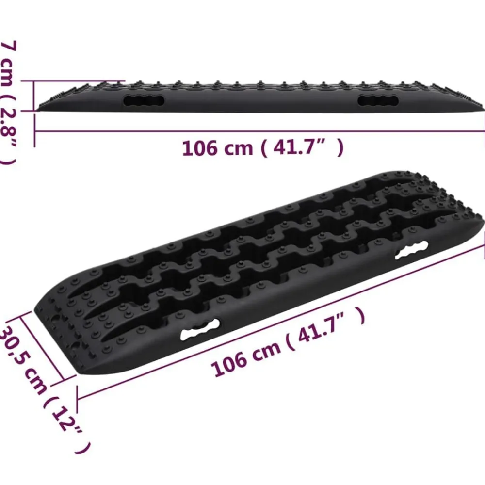 vidaXL Preparación En Caso De Emergencias-Tablas de tracción 2 unidades nailon 106x30,5x7 cm
