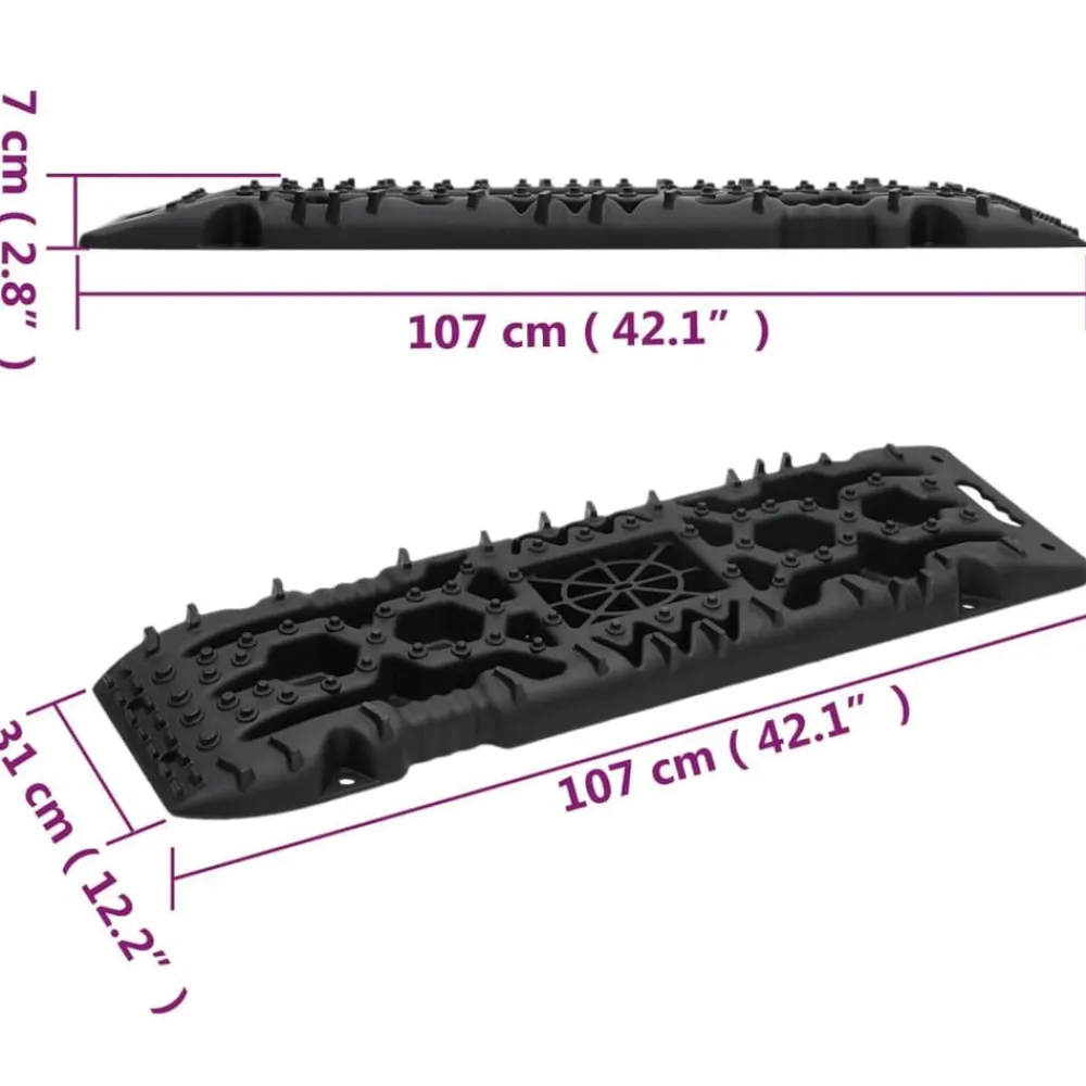 vidaXL Preparación En Caso De Emergencias-Tablas de tracción 2 unidades nailon 107x31x7 cm